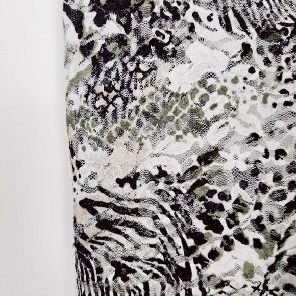 Classic Editions Womens Button Down Sheer Lace Blouse Shirt Leopard - Picture 2 of 5